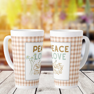 Tasse Latte Peace Love et Country Music