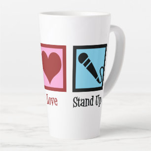 Tasse Latte Peace Love Up Comedy