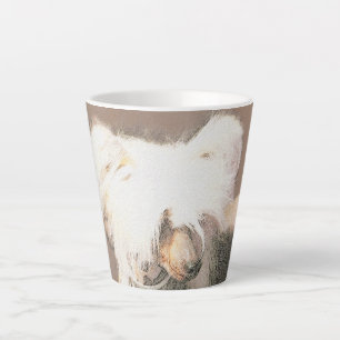 Tasse Latte Peinture Chinoise sans cheveux peint art original 