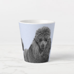 Tasse Latte Peinture de caniche Miniature Jouet noir Art origi