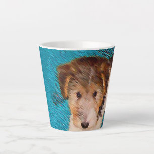 Tasse Latte Peinture de chiot Terrier Fox - Art de chien origi