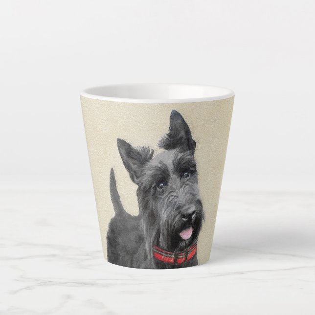 Tasse Latte Peinture écossaise Terrier - Cute Original Chien A (Devant)