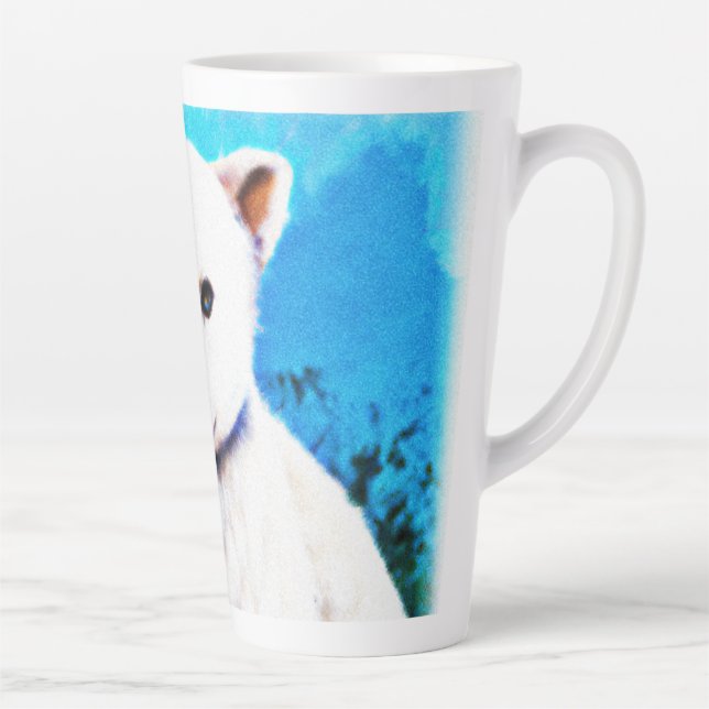 Tasse Latte Peinture étonnante d'un petit ours polaire. Comman (Droite)