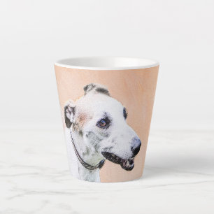 Tasse Latte Peinture Greyhound - Cute Original Chien Art