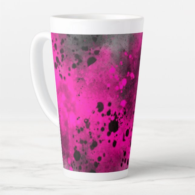 Tasse Latte Peinture rose rétro (Angle gauche)