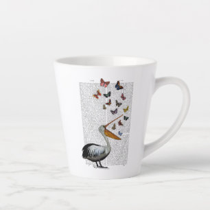 Tasse Latte Pélican et papillons