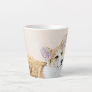 Tasse Latte Pembroke Welsh Corgi Peinture - Art Chien original