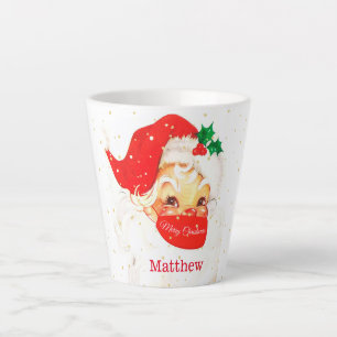 Tasse Latte Père Noël Noël Distance sociale Joyeux personnel