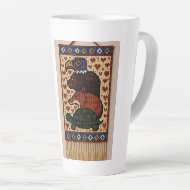 Tasse Latte Perles animales Totem (Angle droit)