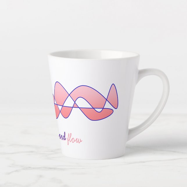 Tasse Latte Perpetual "Go with the good flow" Pink Indigo (Droite)