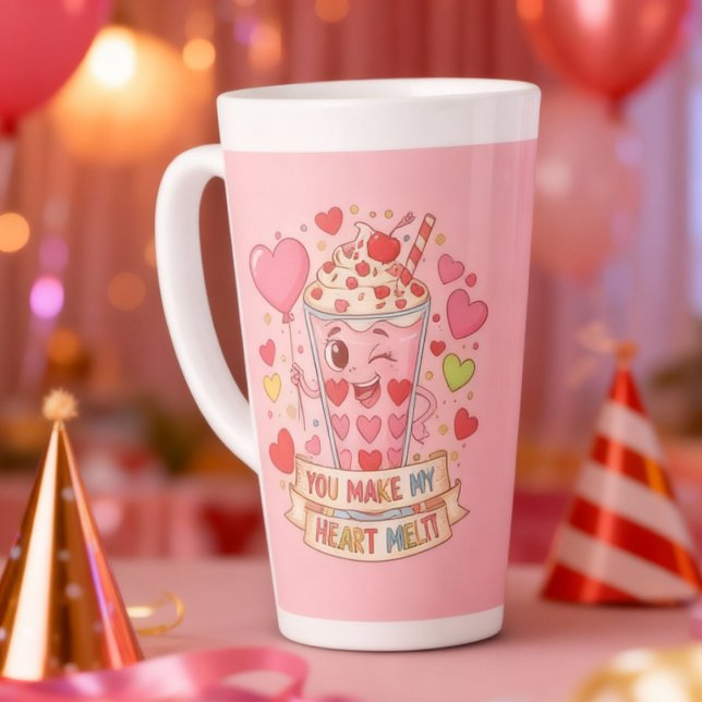 Tasse Latte Personalized Cute Milkshake Valentine (Créateur téléchargé)