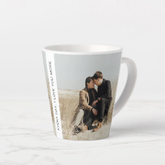 Tasse Latte Personnalisable 2 photos avec texte noir