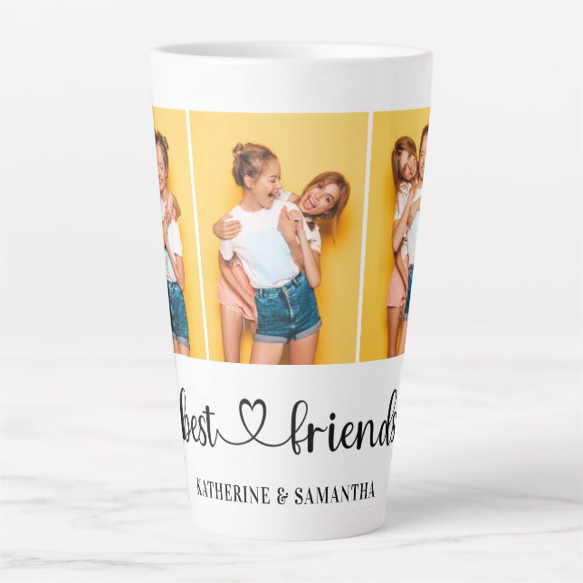 Tasse Latte Personnalisé 3 Photo Collage Meilleurs Amis Pour T (Devant)