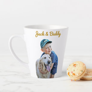 Tasse Latte Personnalisé avec photo de chien et photo de propr
