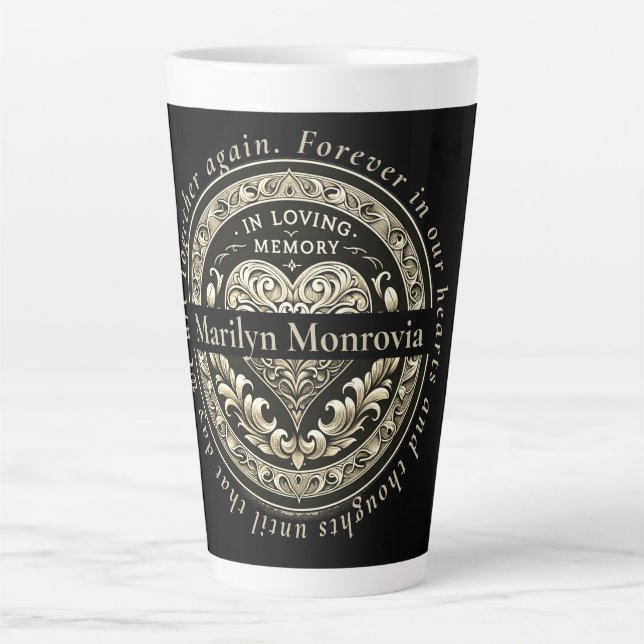 Tasse Latte Personnalisé Dans La Mémoire D'Amour (Devant)