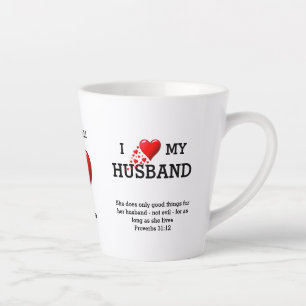 Tasse Latte Personnalisé J'AIME MON MARI Christian Valentine