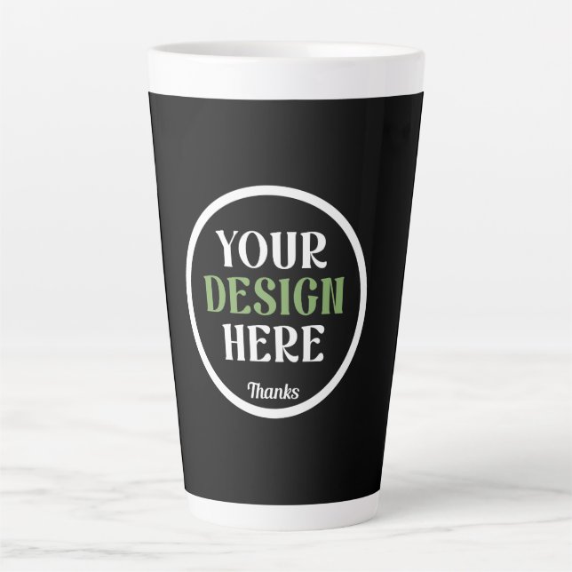 Tasse Latte personnalisé, unique, élégant et minimaliste (Devant)