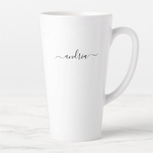 Tasse Latte Personnaliser le nom dans le script noir