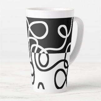 Tasse Latte Persuasion linéaire I : Abstrait noir et blanc