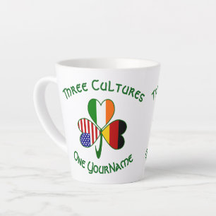Tasse Latte Petit Shamrock Personnalisé Germano-Irlandais Amér