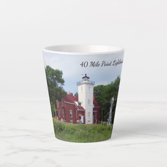Tasse Latte Phare de 40 Mile Point (Devant)