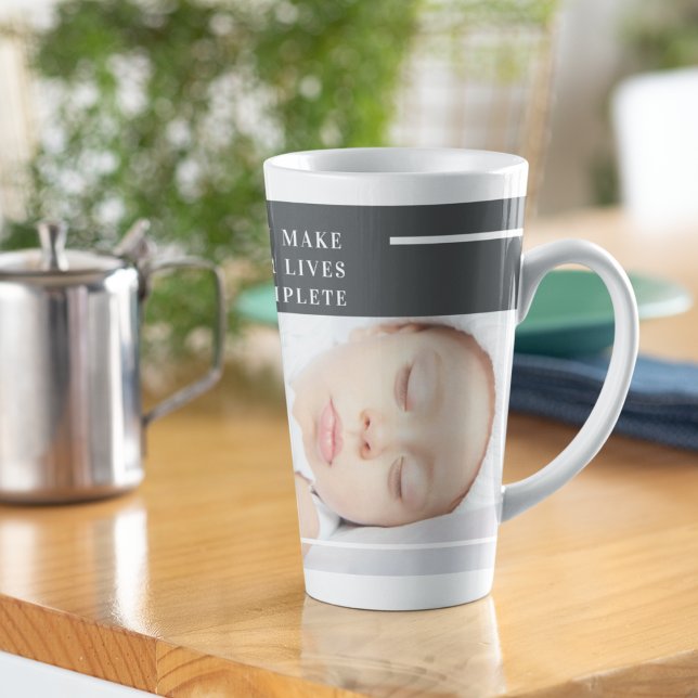 Tasse Latte Photo bébé mignonne moderne | Citation de beauté (Créateur téléchargé)