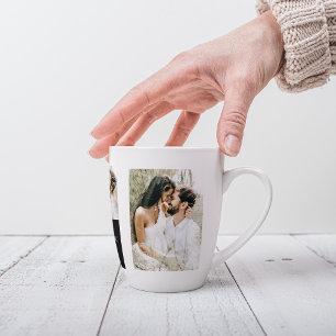 Tasse Latte Photo Collage Couple   Cadeau Valentine