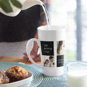 Tasse Latte Photo Collage Couple   Cadeau Valentine