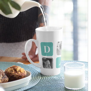 Tasse Latte Photo Collage moderne Happy Fête des pères Cadeau