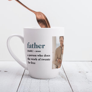 Tasse Latte Photo Collage moderne Happy Fête des pères Cadeau