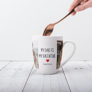Tasse Latte Photo Collage   Mon père est mon cadeau Valentine