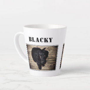 Tasse Latte Photo de chien mignon et nom