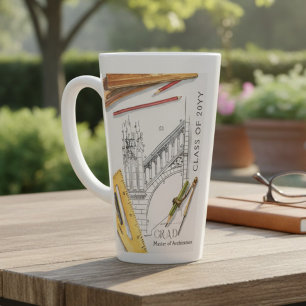 Tasse Latte Photo de la promotion de l'ingénieur en architectu