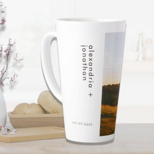 Tasse Latte Photo et texte personnalisés