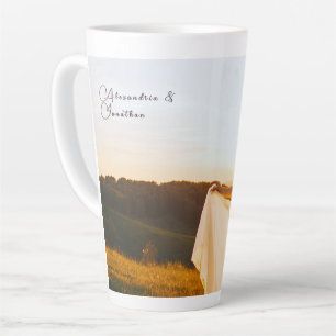 Tasse Latte Photo et texte personnalisés