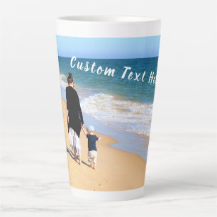 Tasse Latte Photo et texte personnalisés - Votre propre design