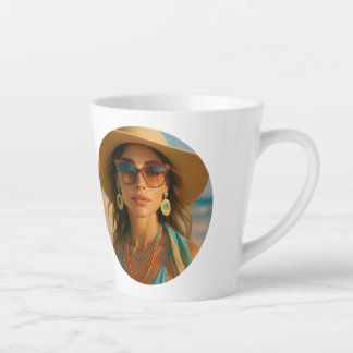 Tasse Latte Photo personnalisé Rétro Bahamas Plage Tropicale  