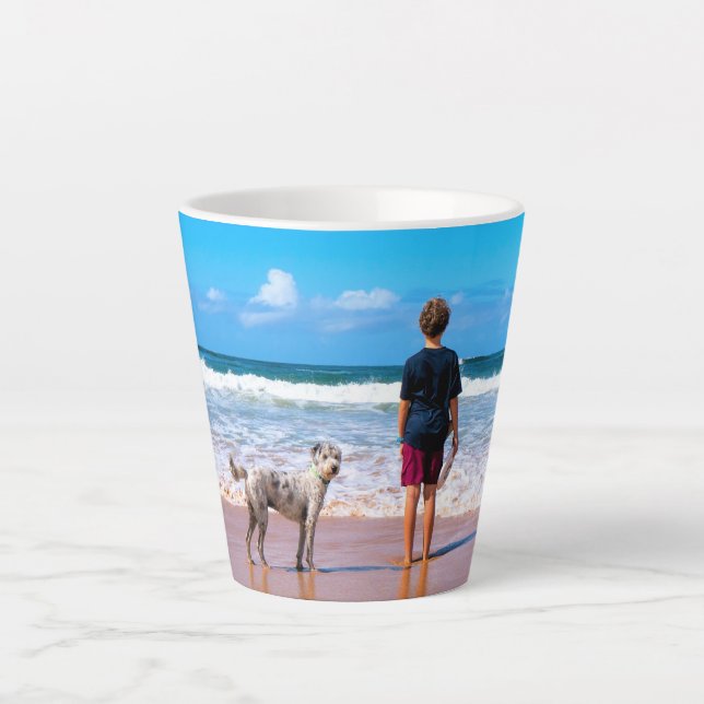 Tasse Latte Photo personnalisée Faites votre propre design - J (Devant)