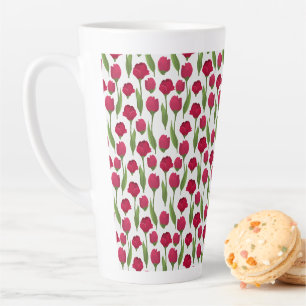 Tasse Latte Photographie de fleurs florales élégantes tulipes