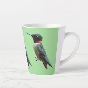 Tasse Latte Photographie d'oiseau de colibri à gorge rubis