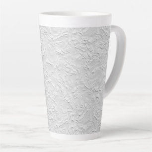 Tasse Latte Pierre texturée blanche, Art Abstrait monochrome