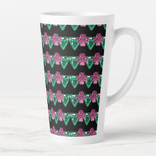 Tasse Latte pierres de fleurs