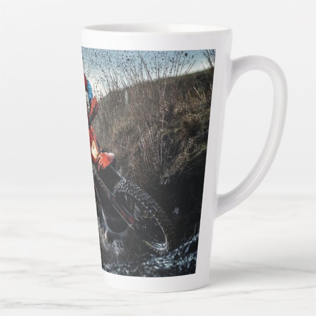 Tasse Latte Pilote de vélo droit jetez l'oreiller (Droite)