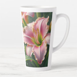 Tasse Latte Pink Daylily Floral