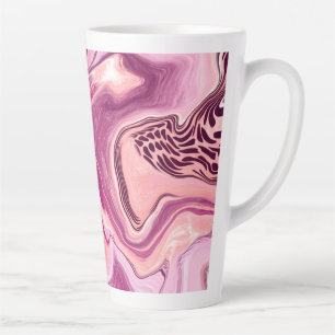Tasse Latte Pink, Magenta et Black Fluid Art Pour Peinture