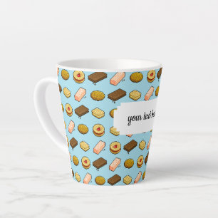 Tasse Latte Pixel Art savoureux Cookie Biscuit Motif