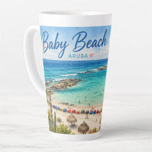 Tasse Latte Plage de bébé Aruba Voyage souvenir des Caraïbes