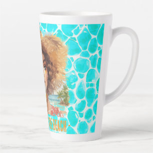 Tasse Latte Plage tropicale, allons à la plage,