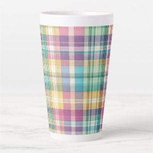 Tasse Latte Plaid au printemps/Pâques/tartan