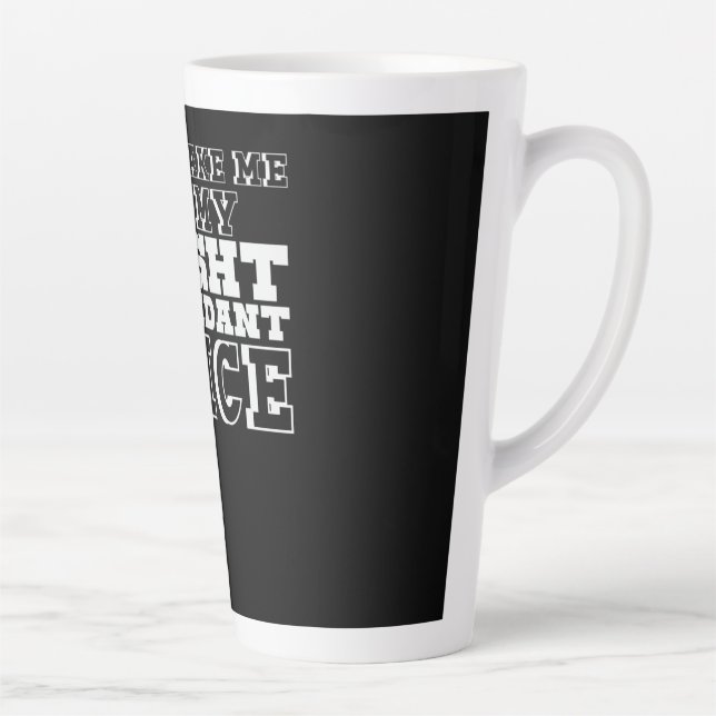 Tasse Latte Plaisanterie de jeu de mots de l'agent de bord (Droite)